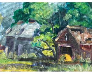Plein Air Landscape Original Chris Wakefield Oil Painting on Canvas "Forgotten Farmstead"